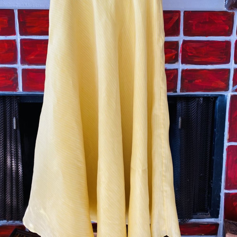 JUDY HORNBY Linen Blend Bright Yellow Long skirt 8